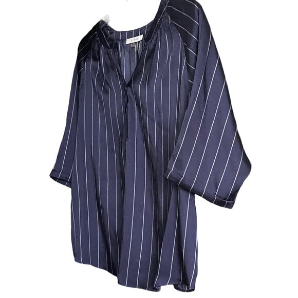 SIONI DOLMAN SLEEVE, V-NECK  BLOUSE, WOMENS, XL, NAVY BLUE WITH WHITE STRIPES - Picture 4 of 11